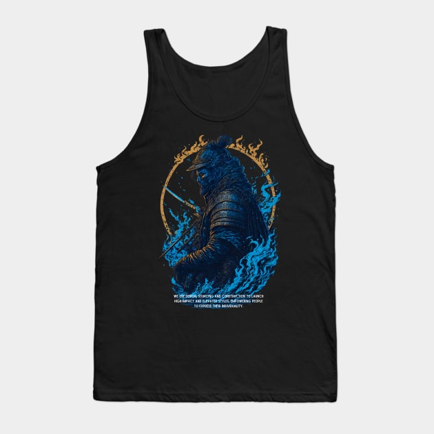 Samurai warrior with katana sword Tank Top by D.W.P Apparel